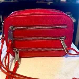 Rebecca Minkoff Red Leather 3 zipper Belt Bag